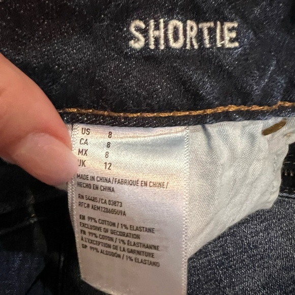 American Eagle Shortie Jean Shorts Size 8 - Picture 3 of 7